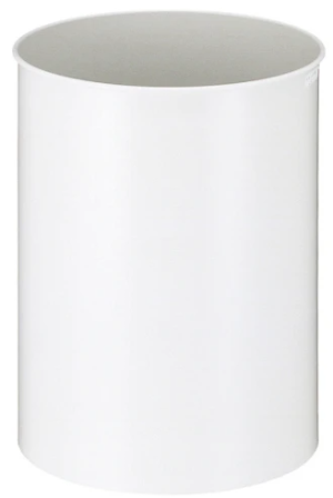 Ronde metalen papierbak 30 ltr wit