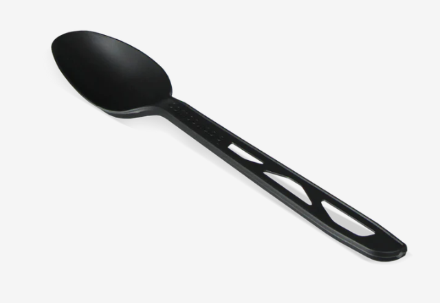 Herbruikbare zwarte lepel 160mm CPLA BIO 1000st