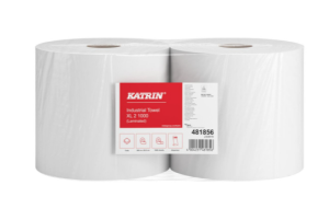 Katrin industrierollen Plus XL 2 1000, wit, 2 laags, maat 26,5m x 380m 2 stuks