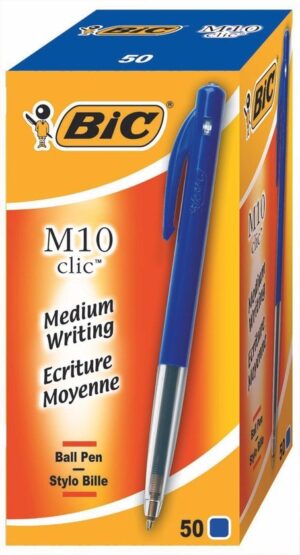 Balpen Bic M10 blauw medium 50st