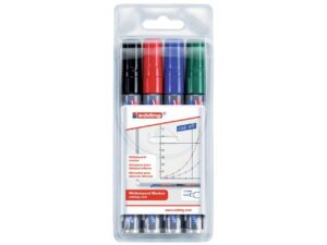Viltstift edding 250 whiteboard rond 1.5-3mm blister à 4 kleuren
