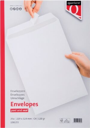 Envelop Quantore akte C4 229x324mm zelfklevend wit 25st