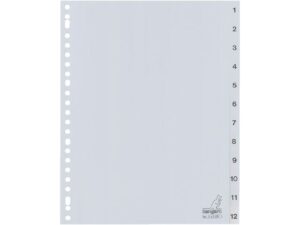 Tabbladen Kangaro 23-gaats G420CM 1-20 genummerd grijs PP