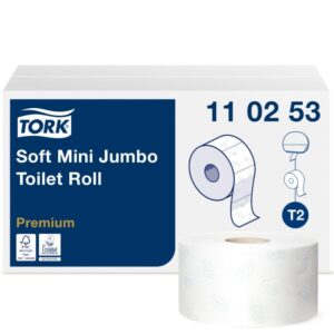 Tork T2 110253 soft toiletpapier mini jumbo 2lgs wit 170mtr x 10cm 12 rol