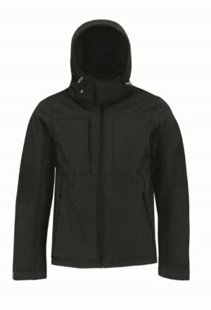 B&C softshell jas hooded 5JM950 zwart