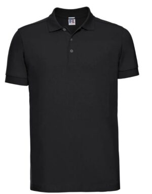 Russell polo fitted stretch 9566M zwart