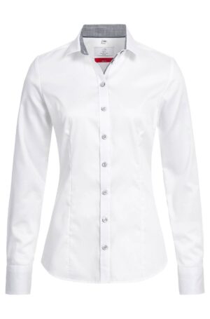 Greiff overhemd 67601 wit contrast blauw