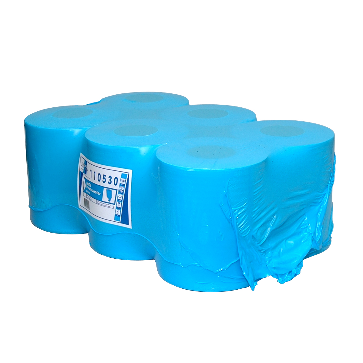 Euro midi poetspapier 1lgs blauw 300mtr x 19cm 6 rol