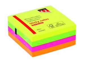 Memoblok Quantore 76x76mm assori 4 neon kleuren