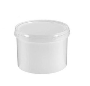 Ronde 1 ltr emmer met deksel wit