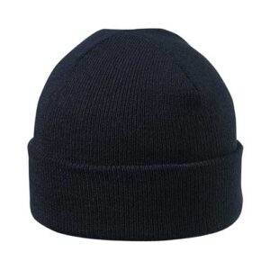 Muts met omslag navy 100% acryl