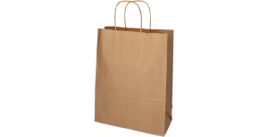 Draagtas bruin kraft 32+12x41 250st