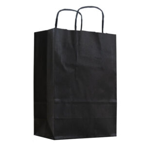 Draagtas zwart Kraft 32+12x41cm zwart 250st