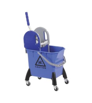 Mopwagen blauw kunststof 1x20ltr met pers