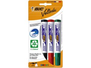 Viltstift Bic Velleda 1704 whiteboard rond large assorti blister à 4 stuks
