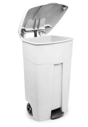 Verrijdbare container met pedaal 125ltr
