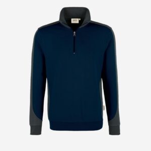 Hakro Zip Sweatshirt contrast Performance 476 marine/grijs 5XL