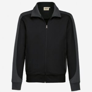 Hakro Sweat Jack contrast Performance 477 zwart/grijs 2XL