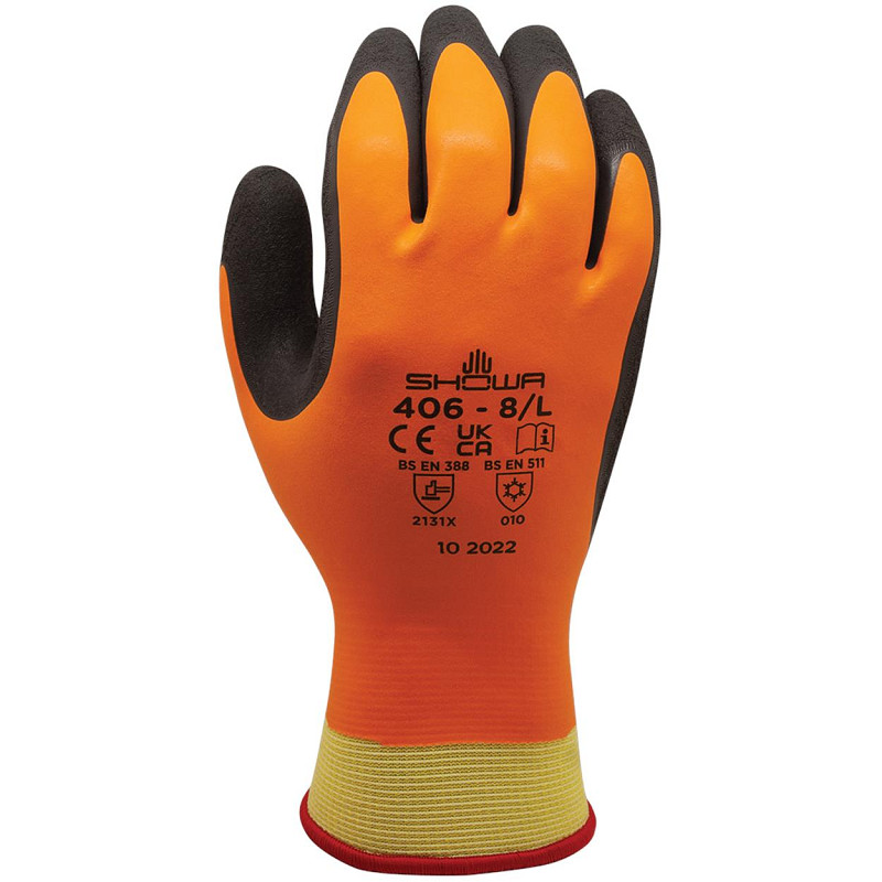 Showa Grip 406 zwart/oranje thermo M