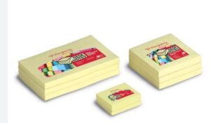 Memoblok Pergamy 38x51mm geel 6x12st