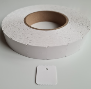 Hangetiket op rol 25x27 mm blanko 2000st