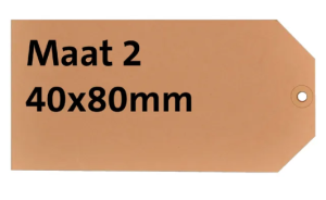 HF2 Label karton nr2 200gr 40x80mm chamois 1000 stuks