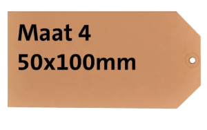 HF2 Label karton nr4 200gr 50x100mm chamois 1000 stuks