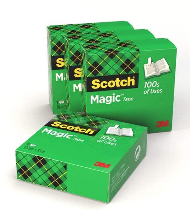 Plakband Scotch Magic 810 19mmx33m onzichtbaar transparant 4 rollen/pak
