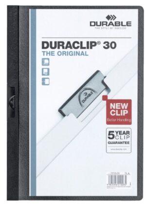 Klemmap Durable Duraclip A4 3mm 30 vellen zwart