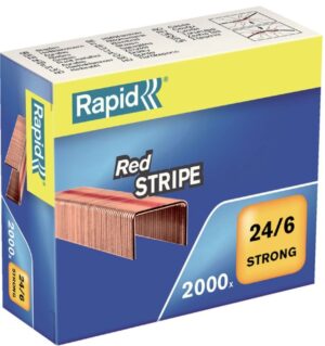 Nieten Rapid Nieten Rapid 24/6 verkoperd red stripe 2000st