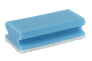 Schuurspons met handgreep blauw-wit 10st