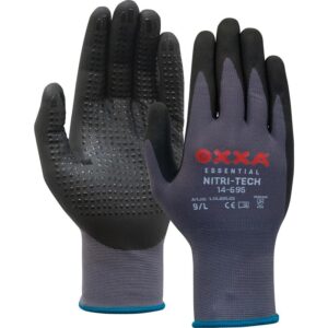 OXXA Nitri-Tech 14-695 handschoen zwart-grijs 12 paar