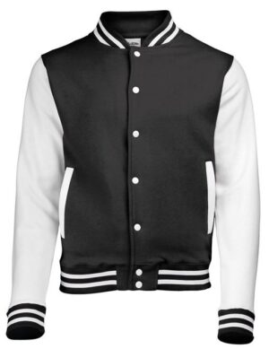 Varsity jacket JH043 zwart-wit L