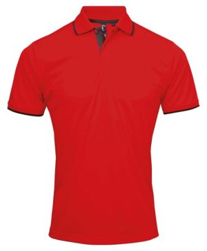 Premier polo PR618 rood-zwart L